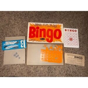 Vintage‎ Whitman Bingo Game Set, 20 Cards, Numbered Pieces, Bingo Dispenser